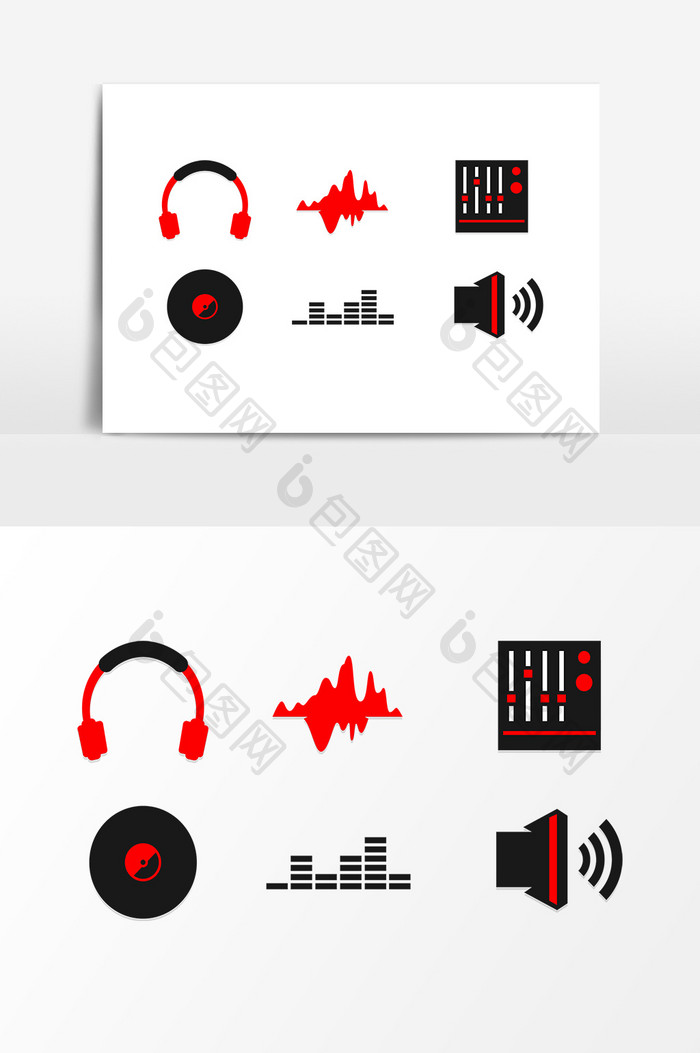 音乐节耳机音量碟片设计元素