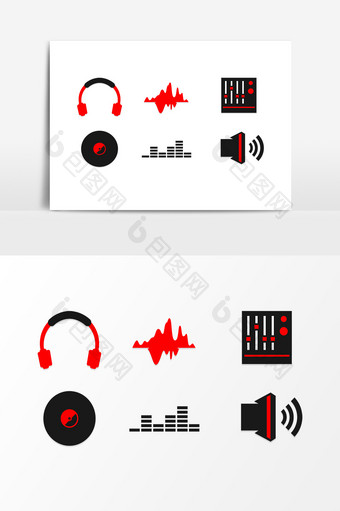 音乐节耳机音量碟片设计元素图片