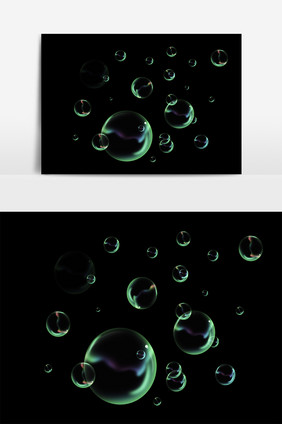 彩色透明气泡背景分层气泡水珠元素