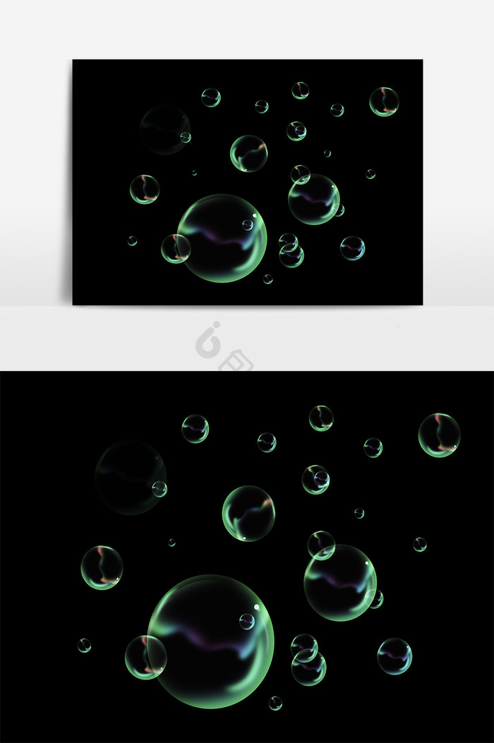 彩色透明气泡分层气泡水珠图片