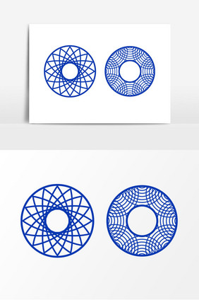 蓝色圆圈装饰元素