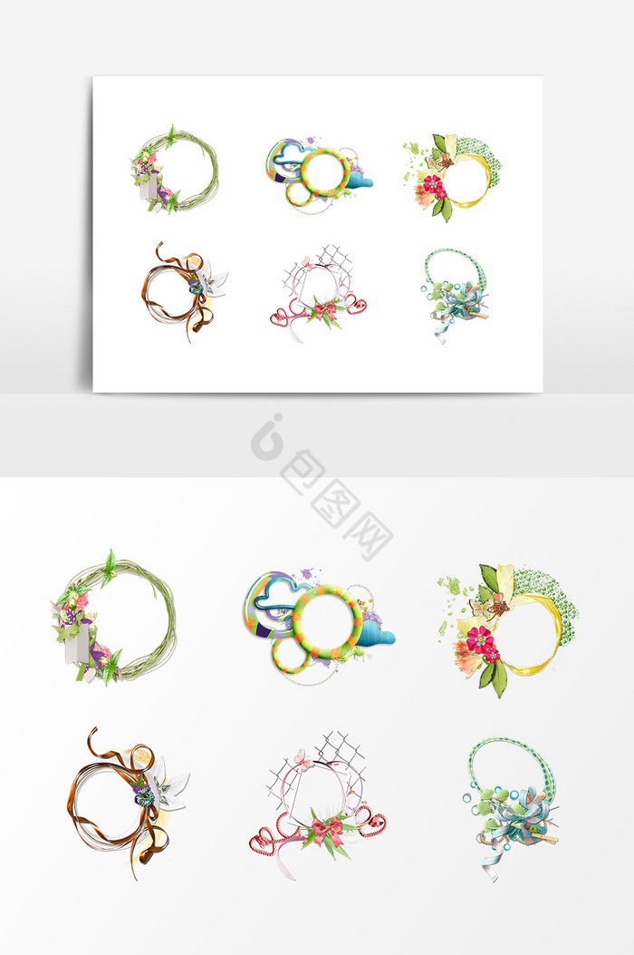 植物花朵装饰圆环图片