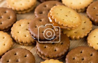 夹心麦芽糖饼干高清摄影图片