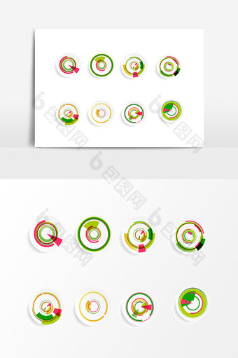 圆形绿色图标设计素材图片