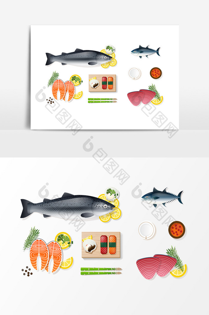 新鲜食物海鲜设计素材