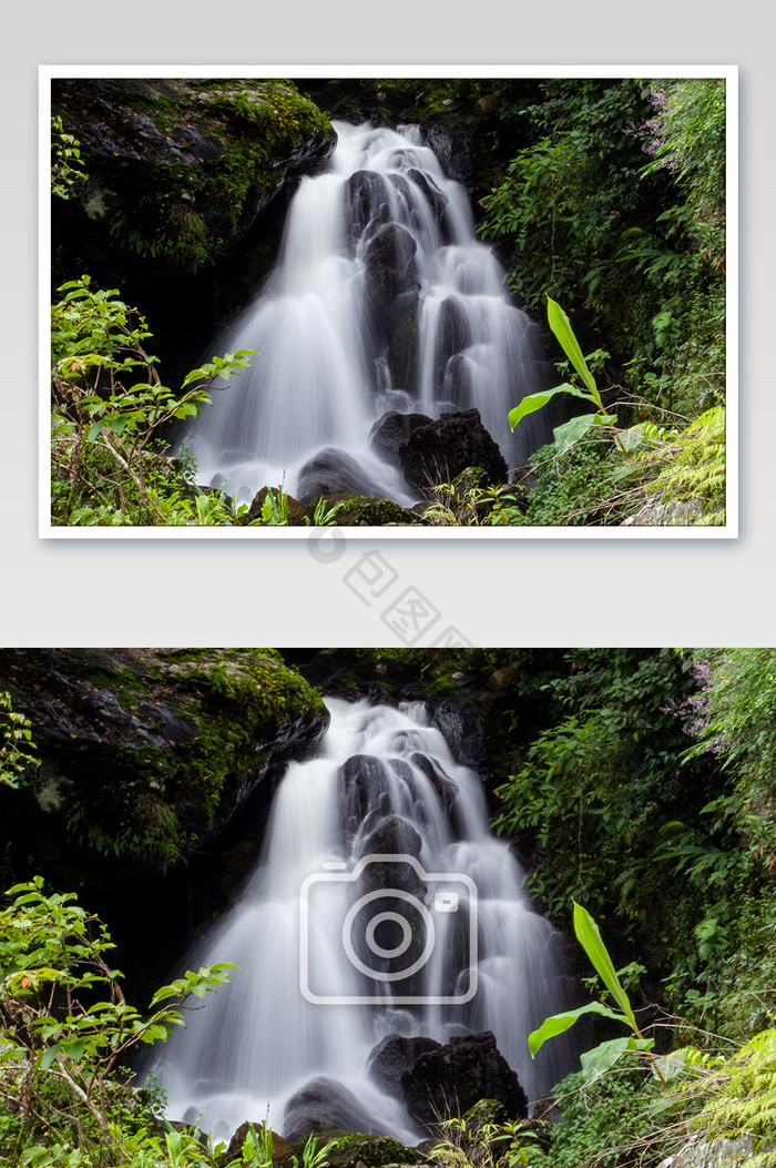 无量山剑湖瀑布仙女浴摄影图图片