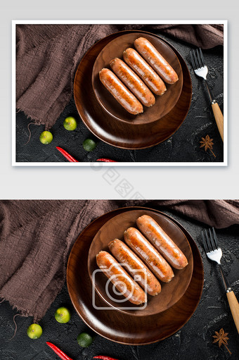 美食藤椒味烤肠摄影高清图片