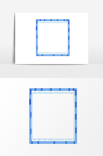 海军风小清新边框手绘相框图片下载