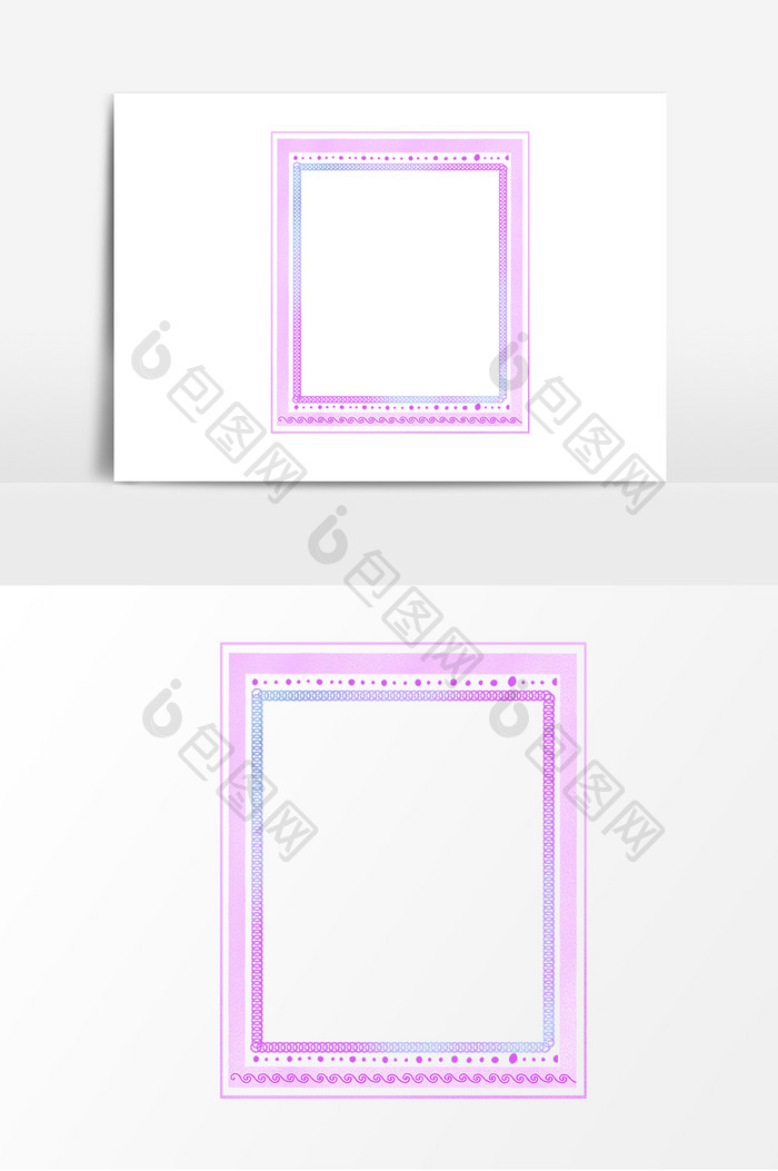 波点粉色时尚线条相框边框
