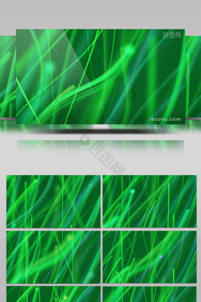 绿色粒子线条动态展示背景led视频