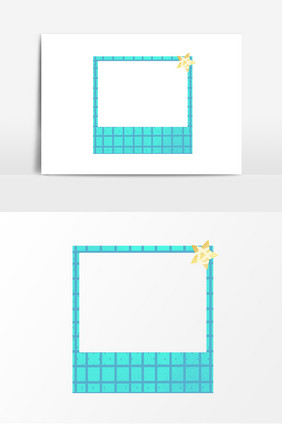 网格星星条纹简约相框边框