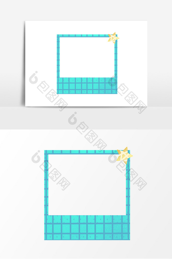 网格星星条纹简约相框边框