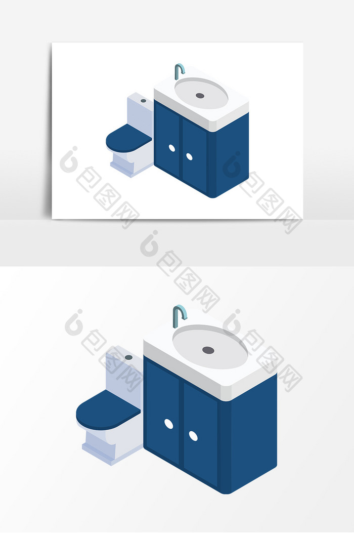 手绘卫生间家具元素设计
