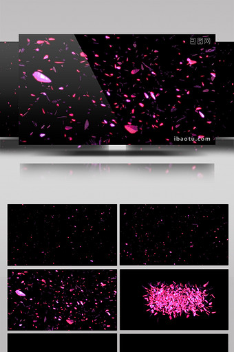 粉色粒子花瓣聚集动画带通道特效元素素材图片