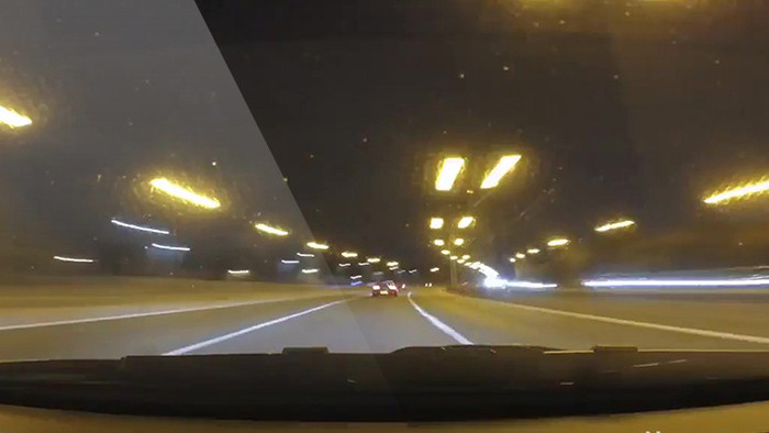 汽车快速穿越实拍夜景视频素材