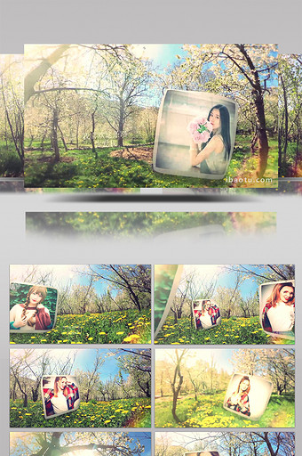优雅实拍素材婚礼写真相册展示AE模板图片