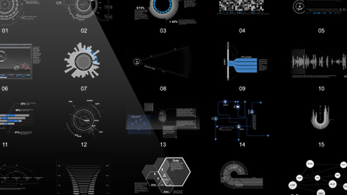 HUD科技平面图表信息化AE模版