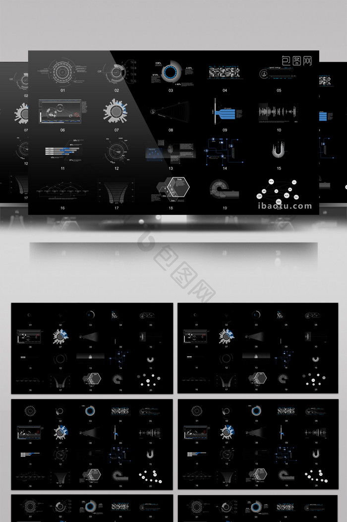 HUD科技平面图表信息化AE模版