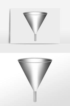 手绘不锈钢漏嘴灌装器油漏斗插画