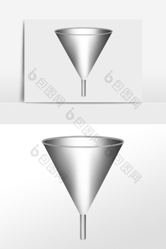 手绘不锈钢漏嘴灌装器油漏斗插画