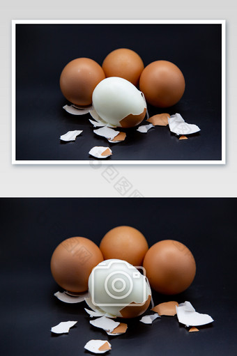 蛋壳和鸡蛋摄影图片