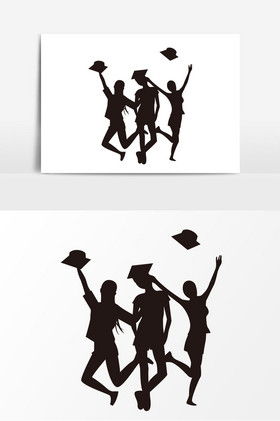 同学情友情剪影微博用图毕业人物剪影元素图片学生剪影毕业背景信封