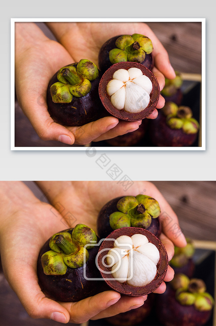 手捧着的山竹果实水果好吃的山竹图片图片