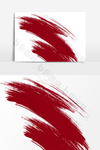 质感大气红色笔刷水墨风格元素图片