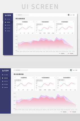 浅色简约时尚数据可视网页界面