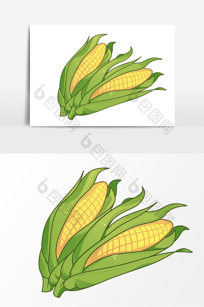 蔬菜玉米卡通元素