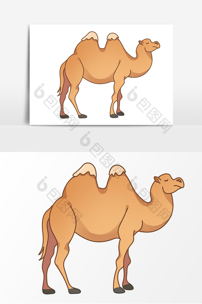 沙漠动物骆驼手绘元素