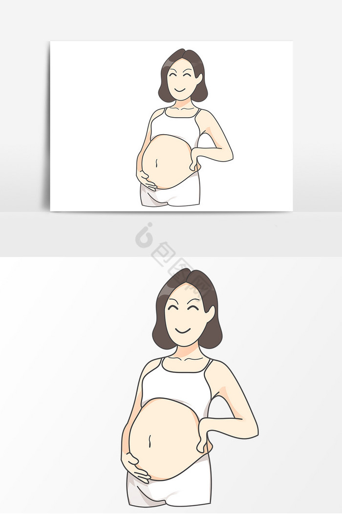 孕妇插画图片