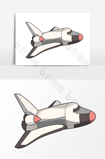 航天飞船手绘形象元素图片