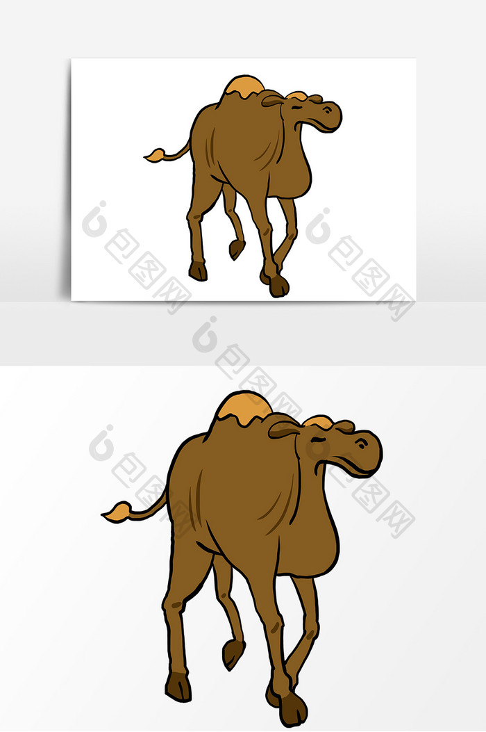 手绘沙漠骆驼卡通形象