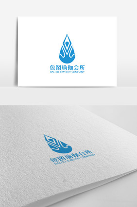 简洁大气瑜伽主题logo设计