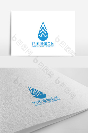 简洁大气瑜伽主题logo设计图片