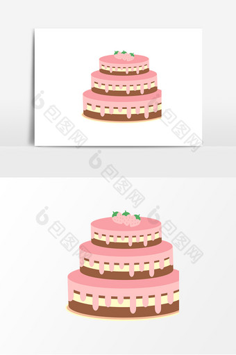 唯美大气生日蛋糕装饰元素图片