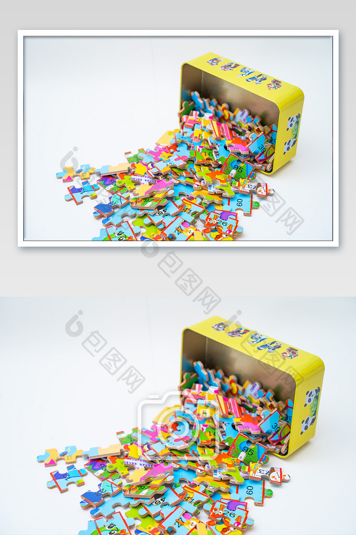 儿童玩具中国拼图智力颜色分明摄影图