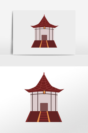 手绘著名旅游标志建筑天坛插画