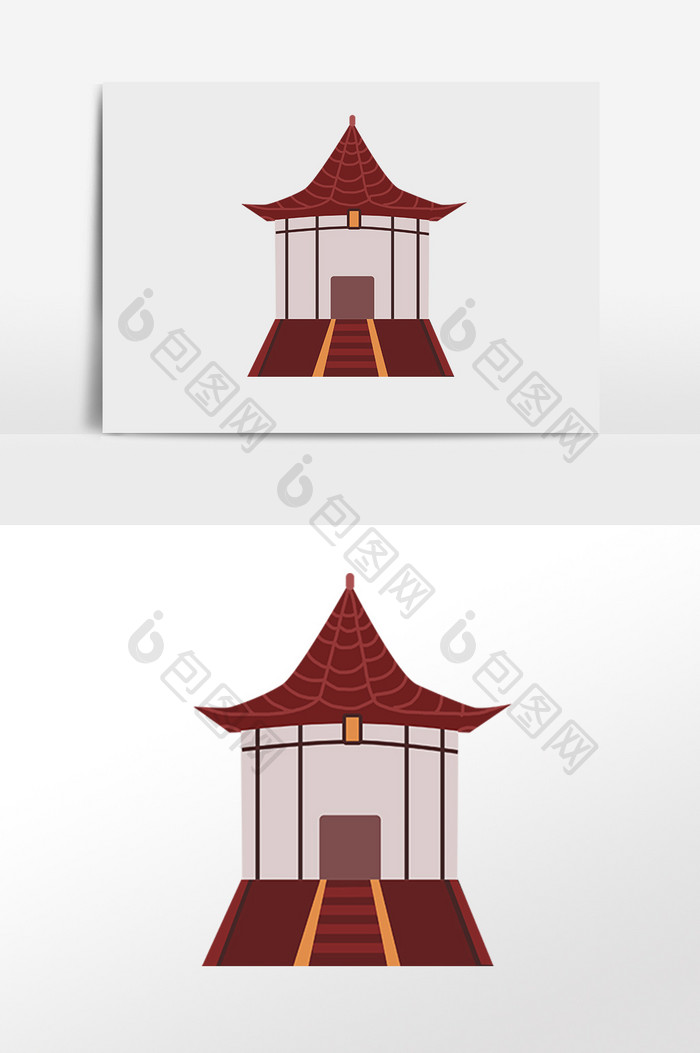 手绘著名旅游标志建筑天坛插画