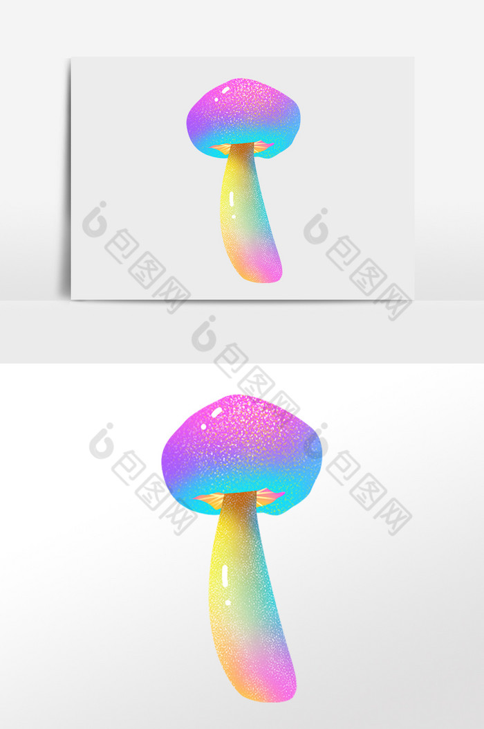 糖果渐融植物彩色蘑菇插画图片图片