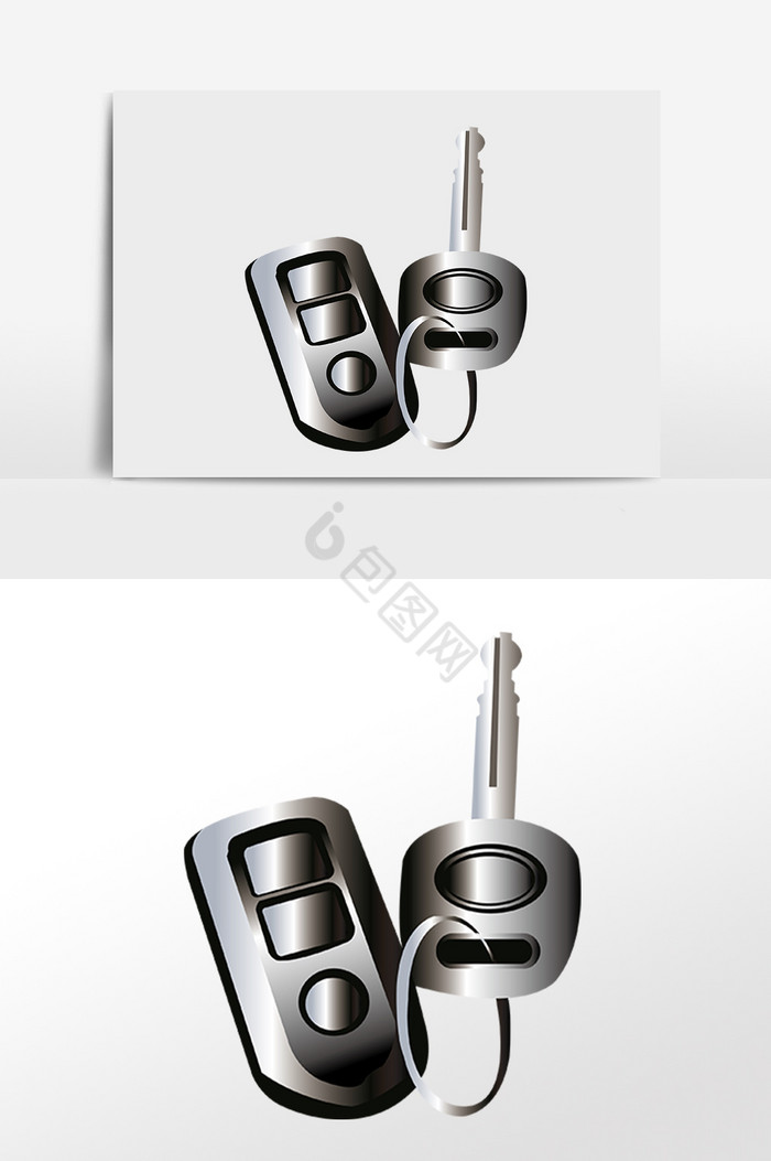 开锁工具汽车遥控钥匙插画图片