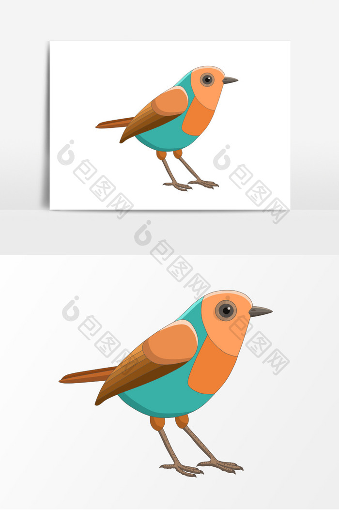 鸟插画元素彩色鸟可爱动物