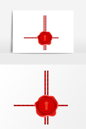 红色蜡泥印章矢量元素