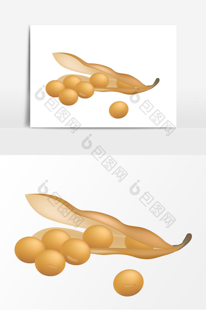 黄色黄豆夹矢量元素