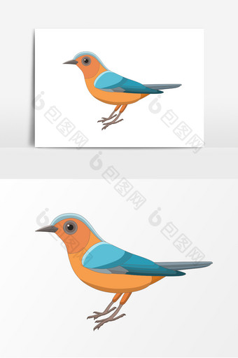 鸟可爱动物彩色鸟插画元素图图片