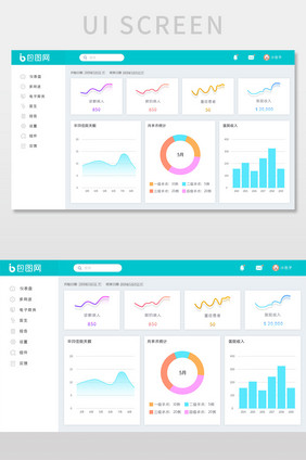 蓝色简约医疗后台可视化数据界面