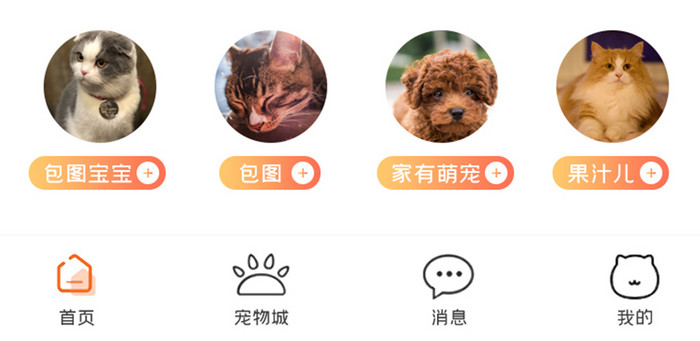 宠物APP爱心领养UI移动界面