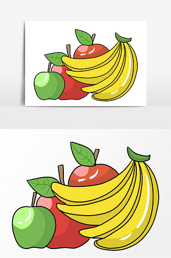 水果香蕉卡通元素手绘图片下载