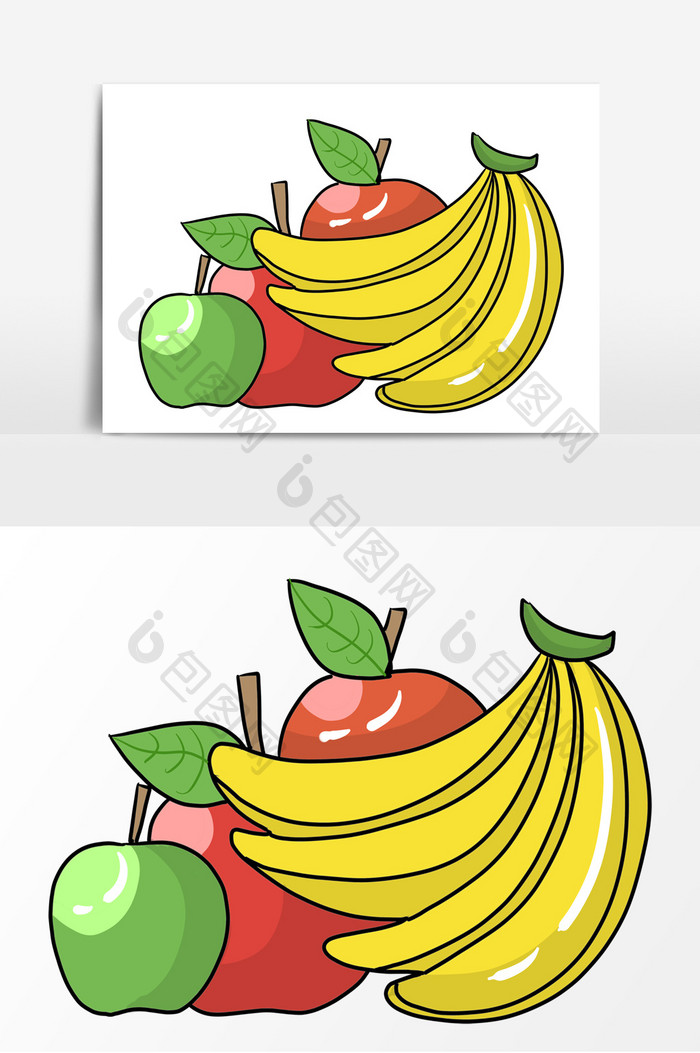 水果香蕉卡通元素手绘